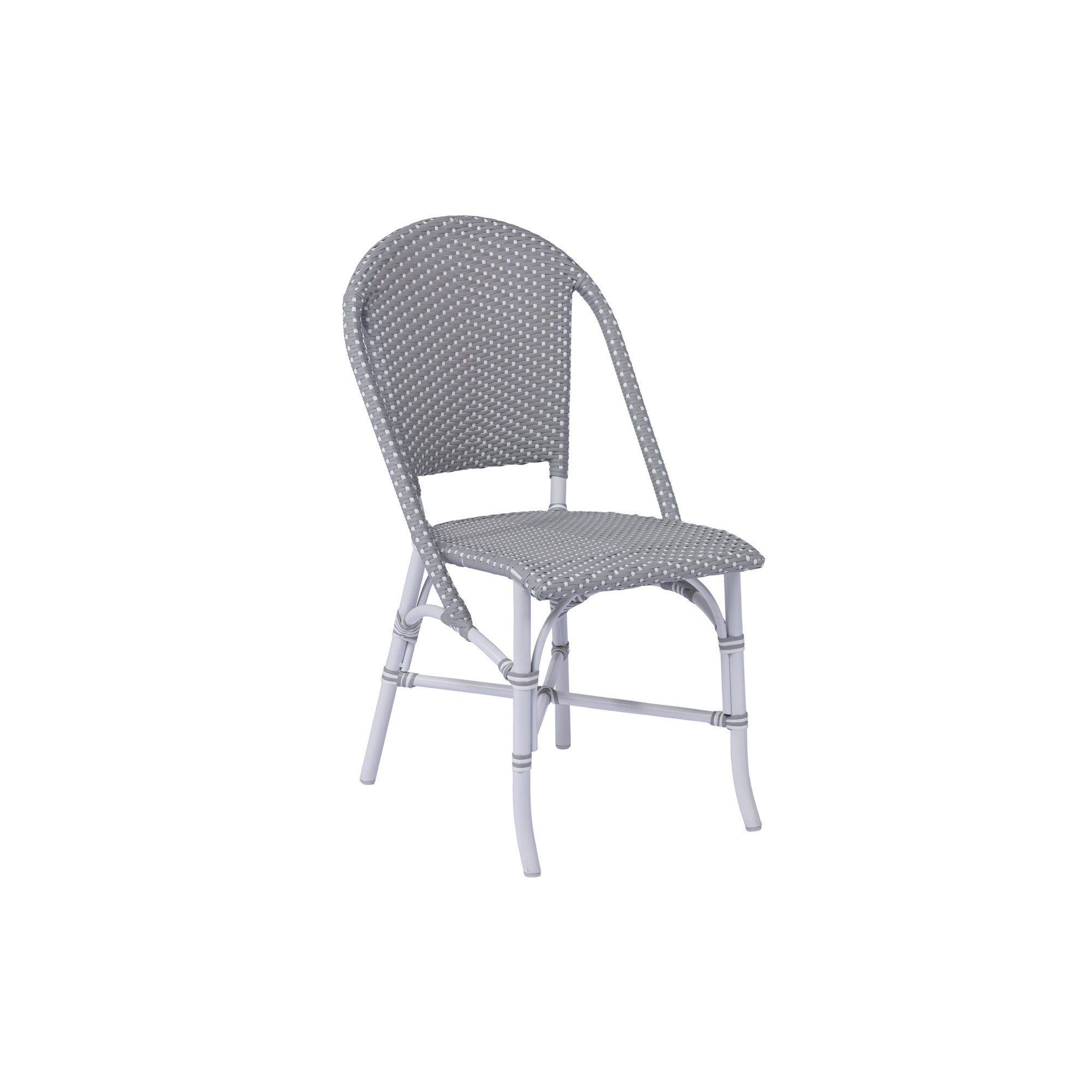 Sofie Outdoor Dining Side Chair, Gray with White Dots