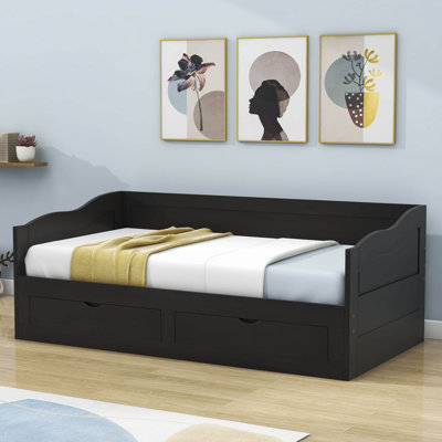 Twin Size 2 Drawers Daybed with Trundle