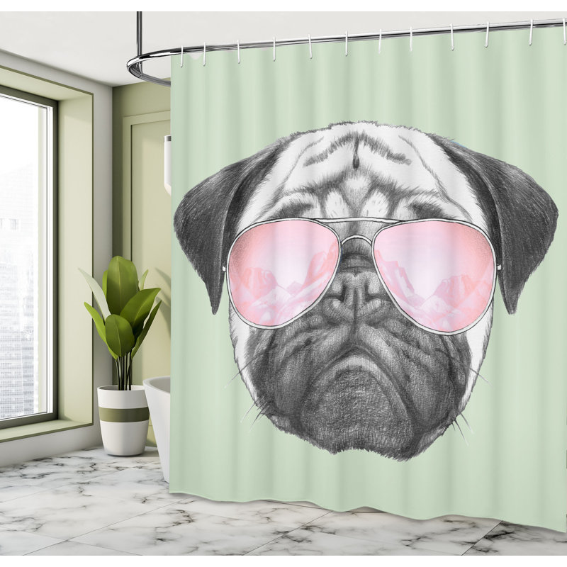 Ensemble de rideau de douche et crochets carlin, H 70 po x l 69 po, Vert pâle