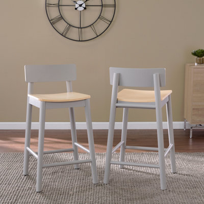 Tabouret décoratif - comptoir bicolore - ensemble de 2 pièces