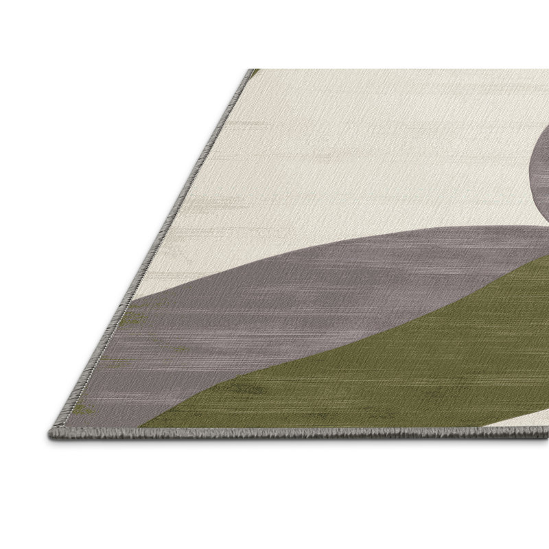Tapis gris aquarelle lavable à la machine, Carré 6 pi