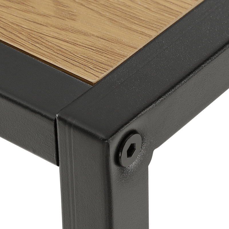 Joliet Metal Base Dining Table, Oak