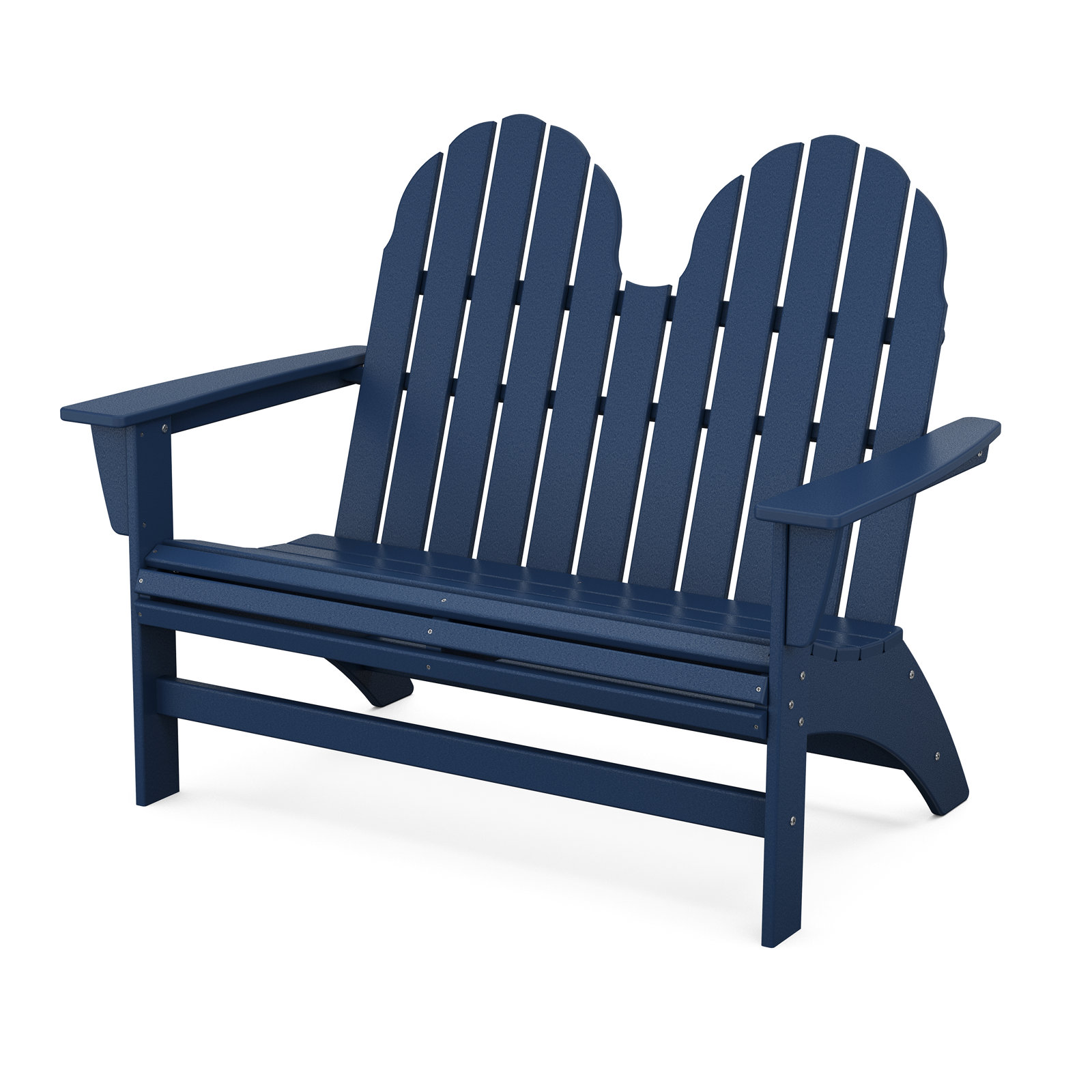 POLYWOOD Vineyard 48" Adirondack Bench, Navy