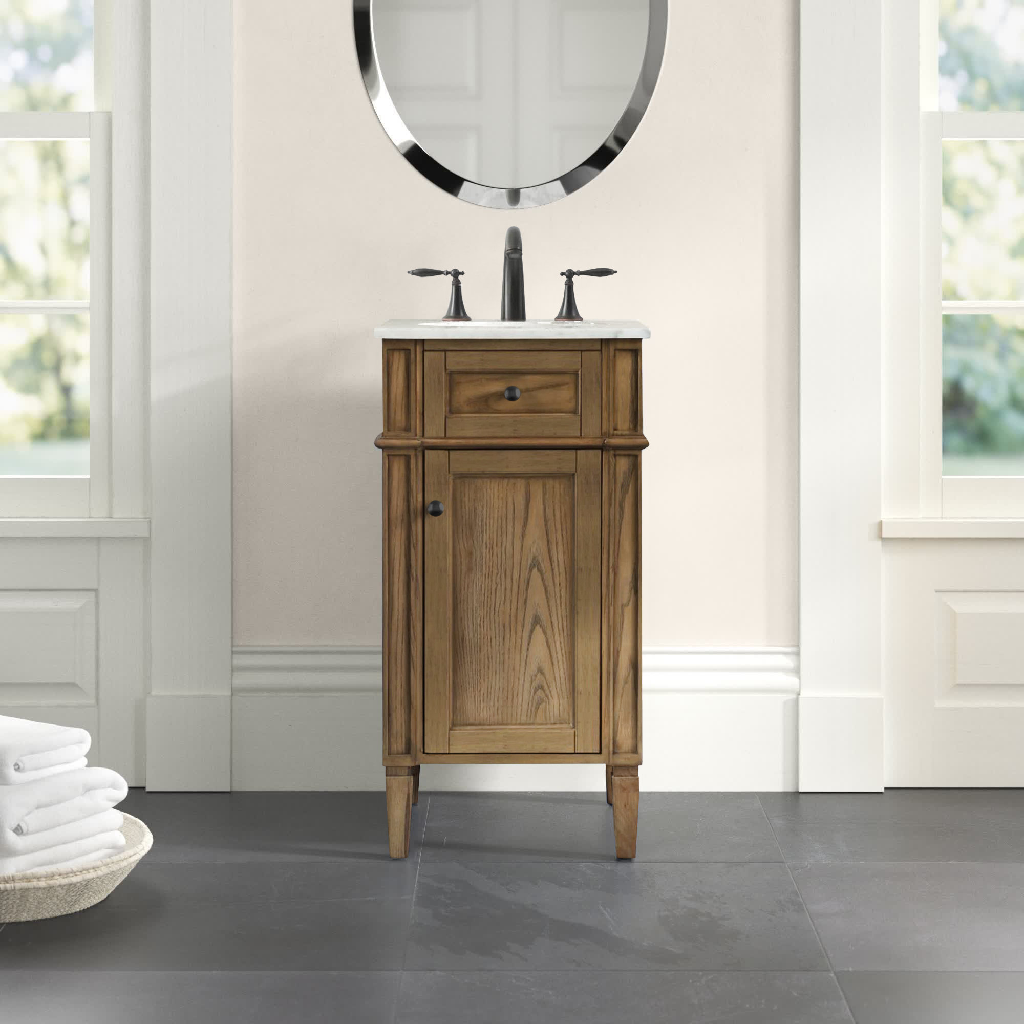 Rivers 18'' Single Bathroom Vanity, Driftwood