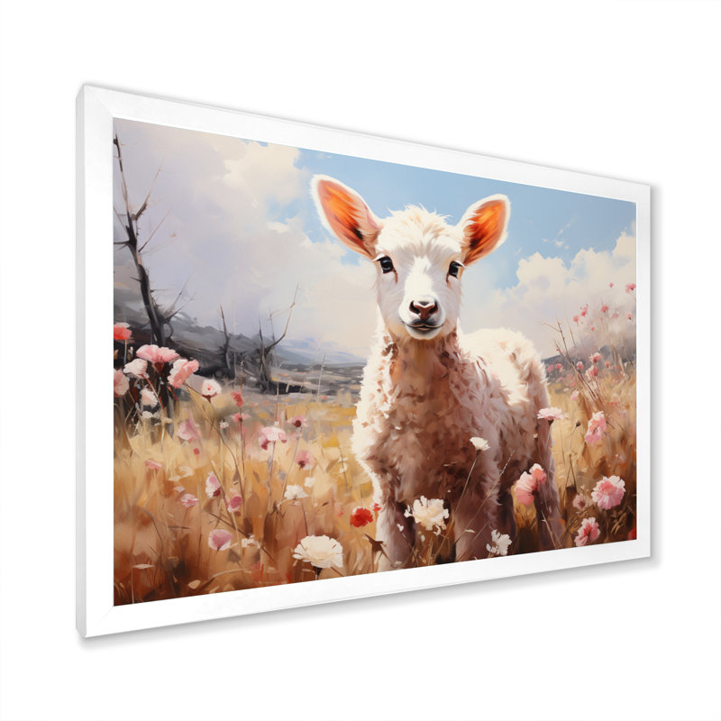 Country Charm Pastel Meadows II, reproduction d'art sur toile, H 12 po x l 20 po x P 1 po, Cadre simple blanc