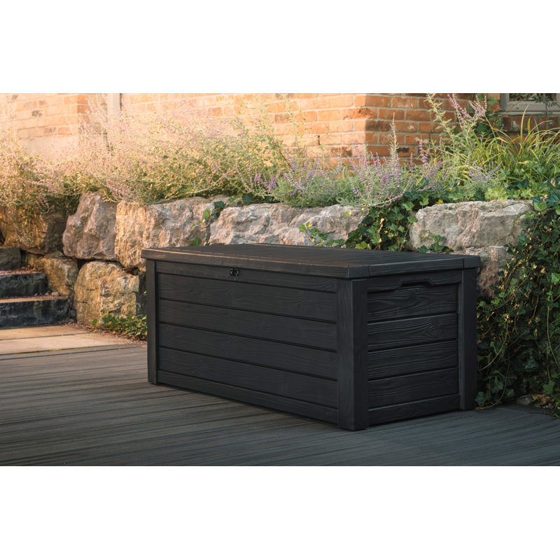 Keter Dark Gray 150 Gallon Lockable Plastic Deck Box