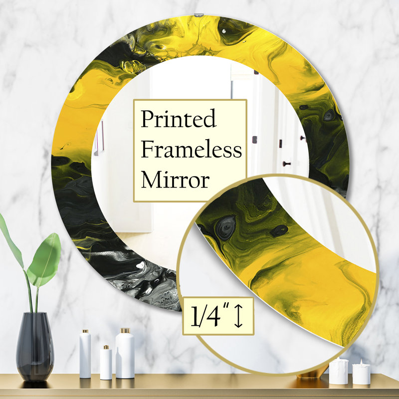 Marbré jaune 4 - miroir moderne, H 31,5 po x l po
