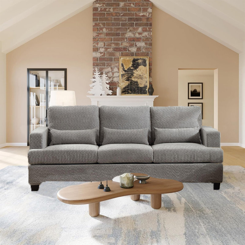 Amersfoort Upholstered 89'' Sofa, Gray Polyester Blend