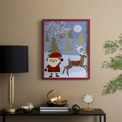 «Winer Santa II», reproduction encadrée - bois massif