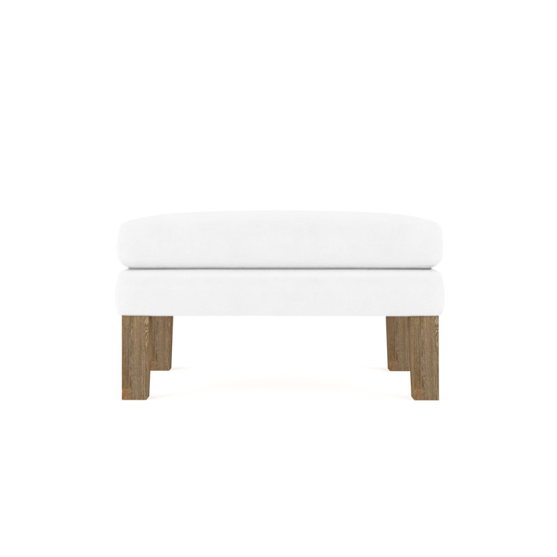 Charlton Ottoman, Weathered, Vintage Leather Blanc
