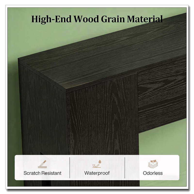 Console Table,Wooden Hallway Table, Black