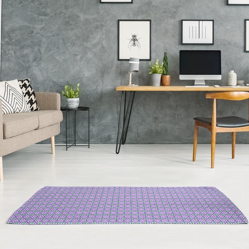 Tapis de zone mauve moyen diamants, Rectangle 5 pi x 7 pi