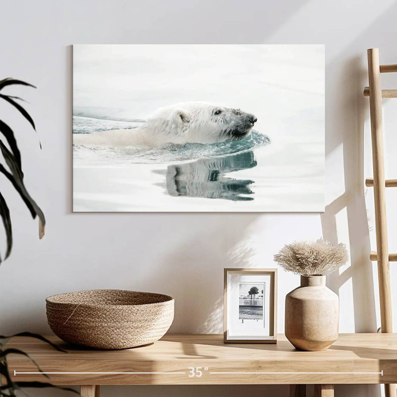 Bathing Polar Bear, 16" H x 24" W