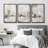 Muted Brown Grunge Abstract Modern Rustic Zen Neutral Home Decor - Framed Canvas Print Wall Art Work-73380103-73380105