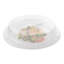 Assiettes de buffet jetables en plastique blanc uni de 23 cm avec couvercles transparents - Lot de 500-1558763720