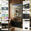 3-Tier Double Door Glass Display Cabinet with Bottom Storage Cupboard & USB LED Strip Lights,  Tall Curio Cabinet, Black / White-740605725