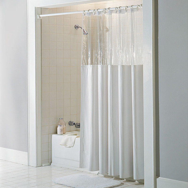 Rideau de douche en vinyle robuste de haut calibre 10, Blanc, H 84 po x l 72 po