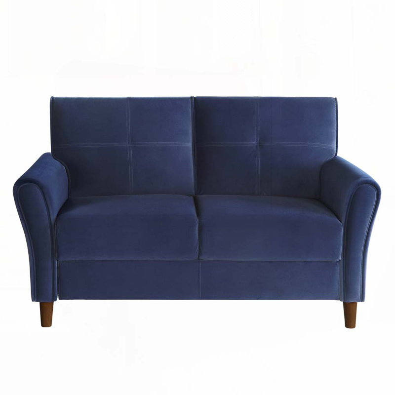 Causeuse en tissu d'ameublement en velours, Bleu