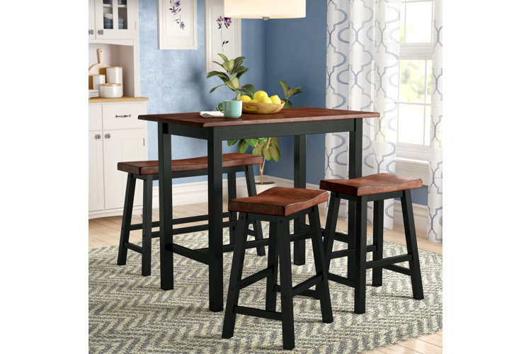 Winsted 4 - Piece Counter Height Rubberwood Solid Wood Dining Set