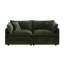 Canapé 2 places moderne en chenille vert avec sièges profonds et 4 coussins décoratifs pour le salon-850647495