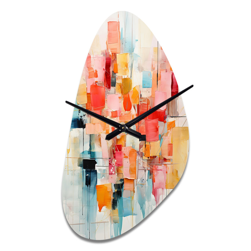 Horloge murale Iose Collage Rhythms I - Abstract Collages, Grand