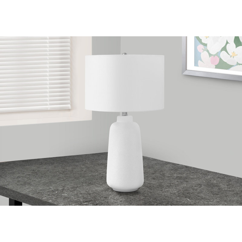 Lighting, H 26 po, lampe de table, céramique crème, abat-jour ivoire / crème, moderne