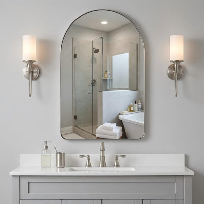 Elegant Arched Bathroom Vanity Mirror – Premium Stainless Steel Frame