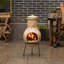 Foyer d'extérieur beige en argile Chiminea