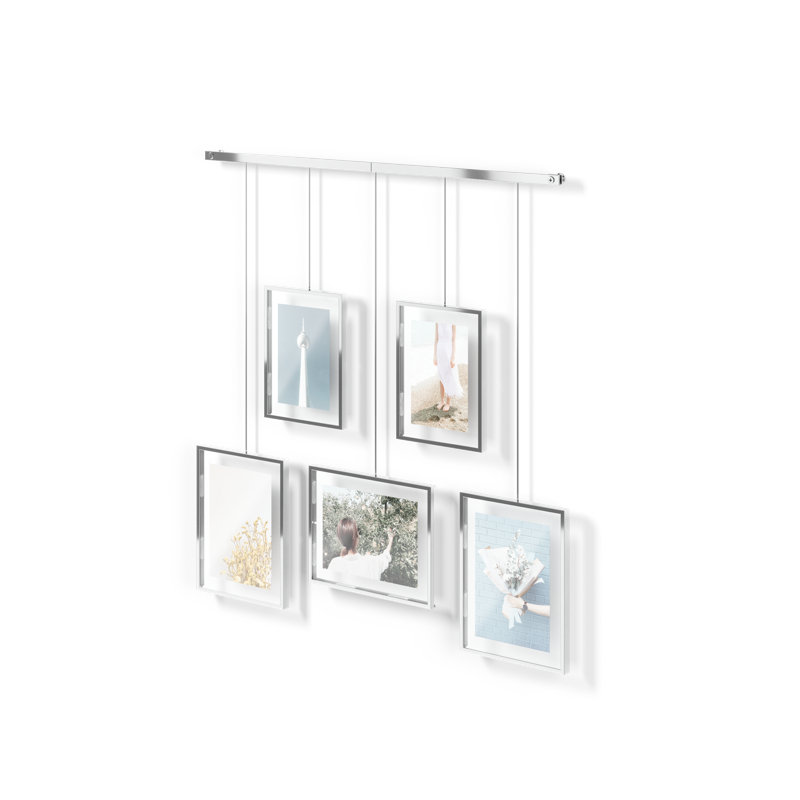 Chrome Floating Wall-Mounted 4x6 Picture Frame Set