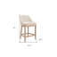 Chaise de bar 27 po en bois naturel et beige et bois massif