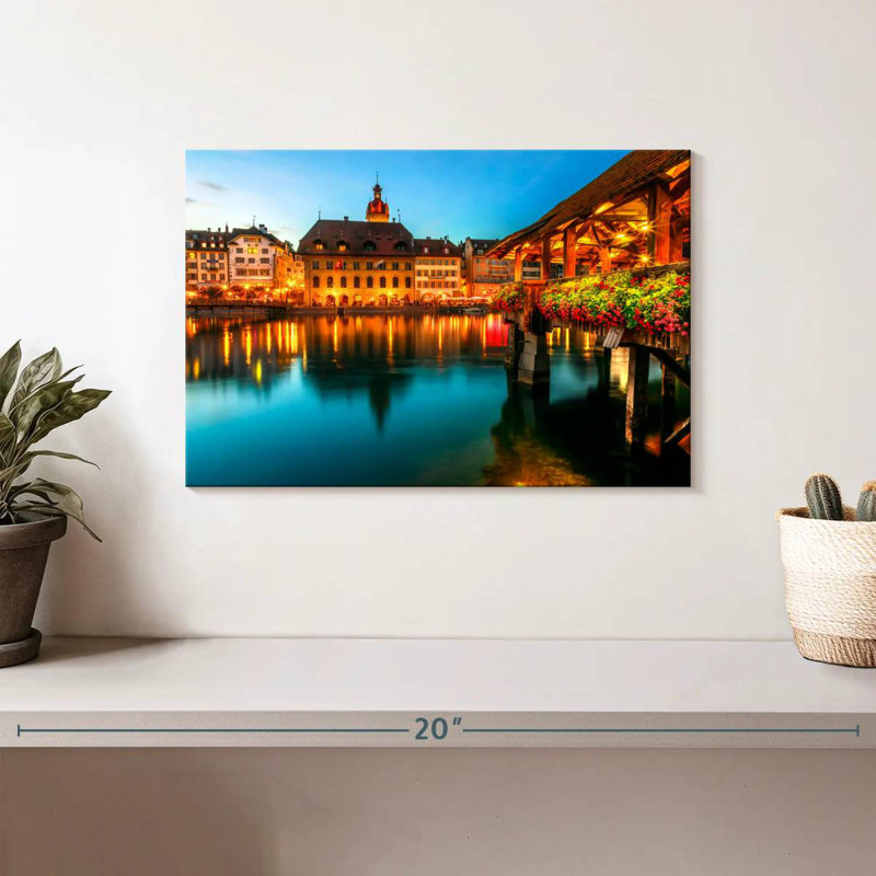 Rorry Lake Lucerne At Night, 8" H x 12" W