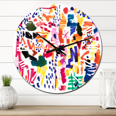 Horloge murale moderne moderne et multicolore futuriste
