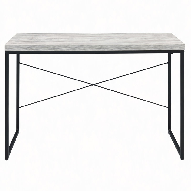 Writing Desk With Metal Sled Base, Gray