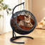 Lit à balançoire pour chat avec support et coussin, chaise à œuf pour chat avec apparence d'osier en rotin, lit à balançoire suspendu pour chats, petits chiens et petits animaux-1093225038