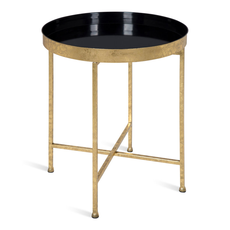 Table de bout Ekta, Doré, Noir, H 22 po x l 18,25 po