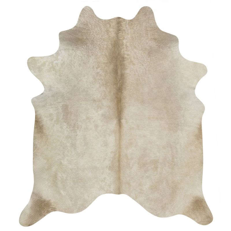 Champagne Cowhide Rug – Genuine Leather Area Rug, Novelty 7' x 7'6"