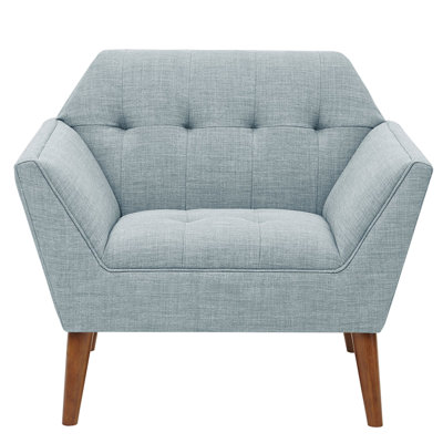 Fauteuil de style années 50 - Mousse haute densité, bleu, 80 cm de hauteur avec assise supplémentaire - Style moderne des années 50, bleu