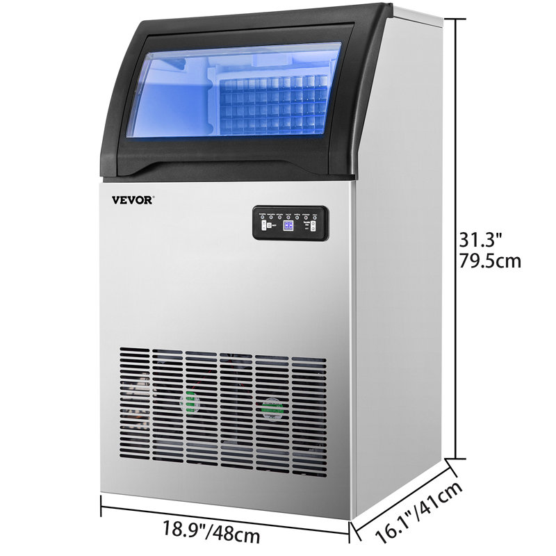 VEVOR 155 lb. Daily Production Cube Clear Ice Freestanding Ice Maker
