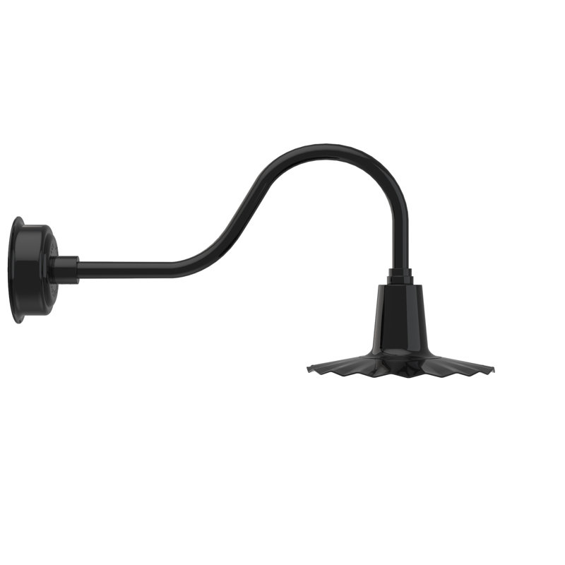 Luminaire de grange d’extérieur à del Iris, H 7,5 po x l 12 po x P 12 po, Noir