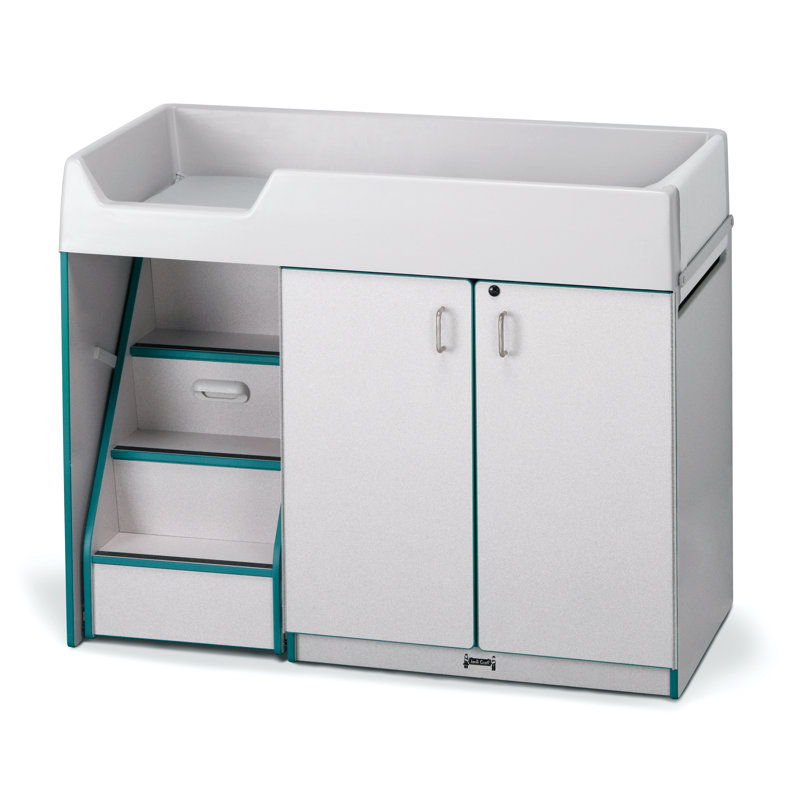 Changeur de couches avec escaliers Rainbow Accents®, Bleu sarcelle