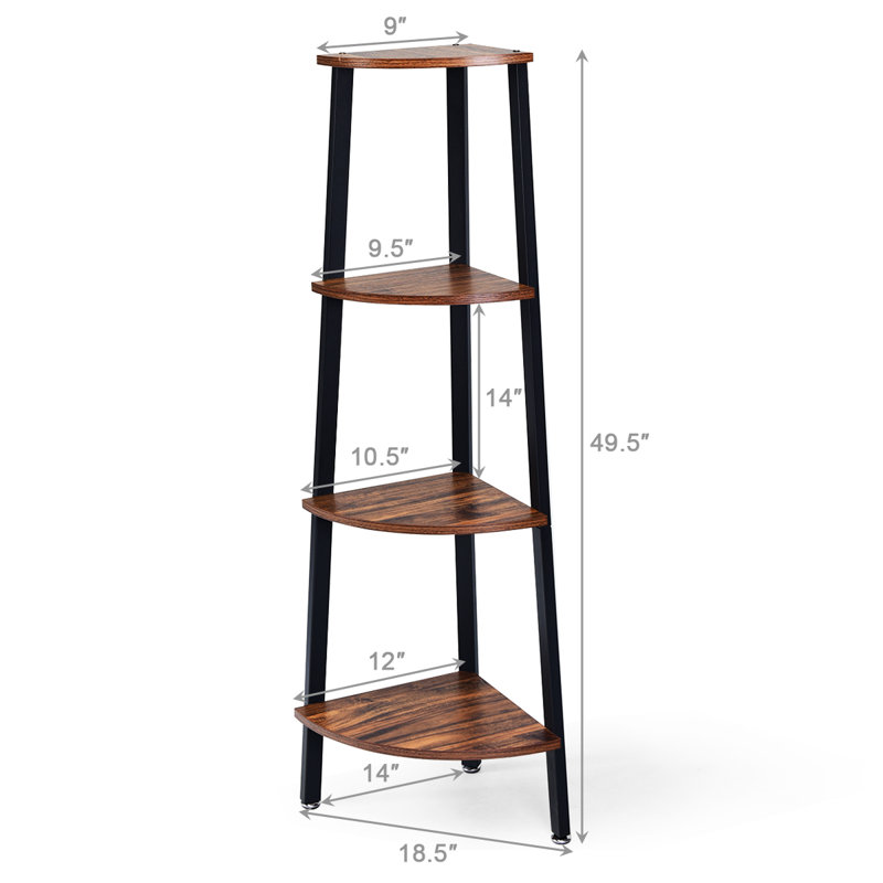 Crossway Corner Bookcase, Black/Brown