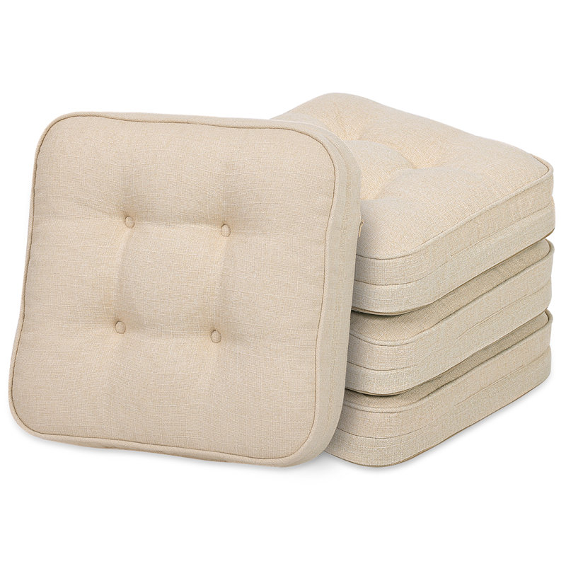 Kitchen Chair Cushions For Dining Chairs(Set Of 4), Beige