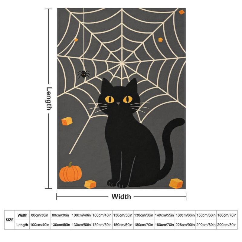 Jeté en flanelle de luxe Black Cat, 30 po x 40 po