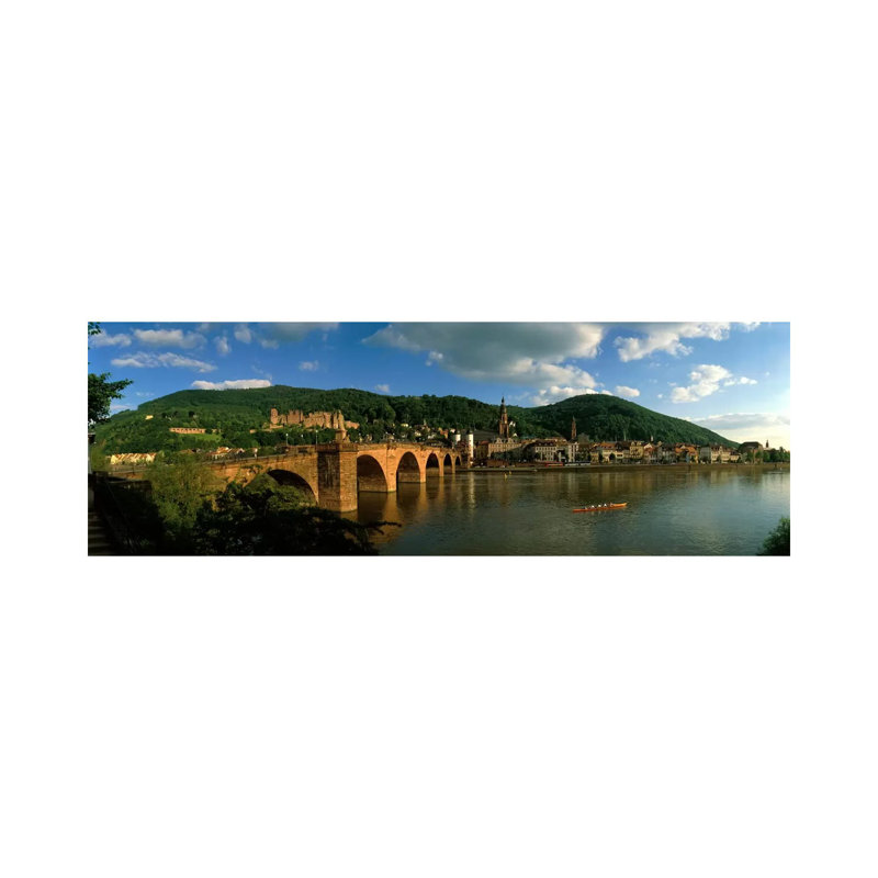 Bridge, Heidelberg, Germany - Wrapped Canvas Panoramic Print, 30.48 cm H x 91.44 cm W x 1.91 cm D