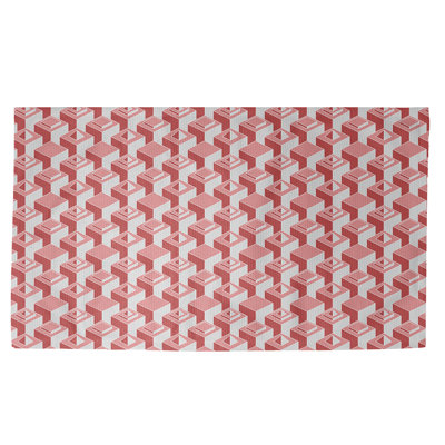 Tapis décoratif de gratte-ciels rouges