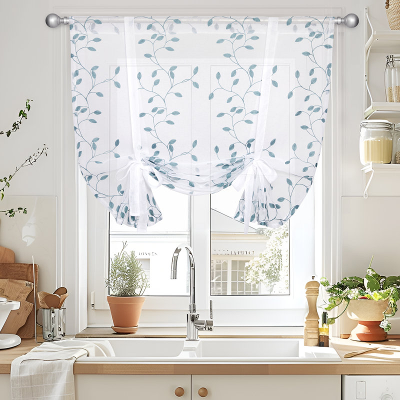 Rod Pocket Sheer Window Valance, Green