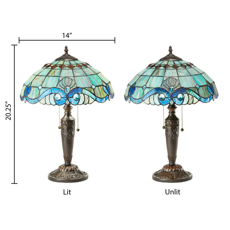 Cristy Hill 20.25"H Baroque Stained Glass Table Lamp