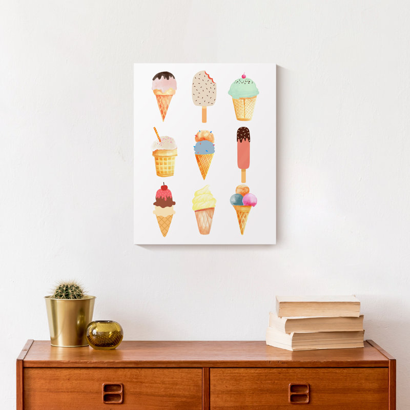 Art sur toile crème glacée, H 14 po x l 11 po x P 1,25 po