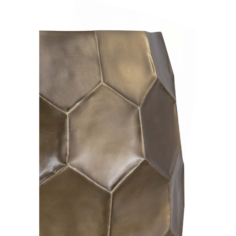 Table de bout, table d'appoint moderne en aluminium moderne avec hauteur de 21 po, Doré