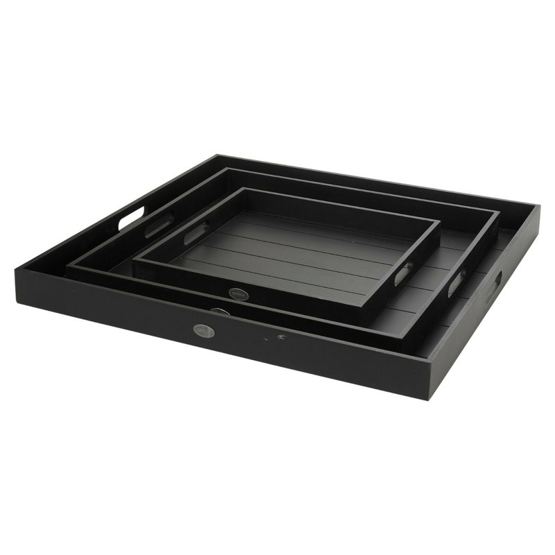 Straus Tray - Set of 3, Black